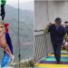 Çin’de Tema Parkına Ziyaretçi Çekmek İçin Bungee Jumping Yaptırılan Domuz