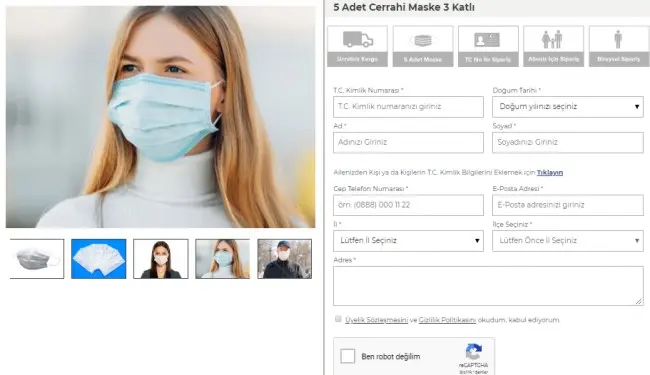 ücretsiz maske