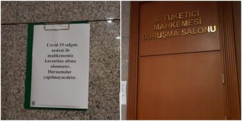 Kapıya Yazı Asıldı: Çağlayan Adliyesi’nde Bir Mahkeme Corona Virüsü Nedeniyle Duruşma Sırasında Karantinaya Alındı