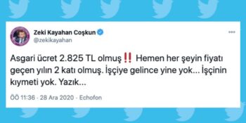 2021 Asgari Ücret Zammı Açıklamasının Ardından Gelen Sosyal Medya Tepkileri
