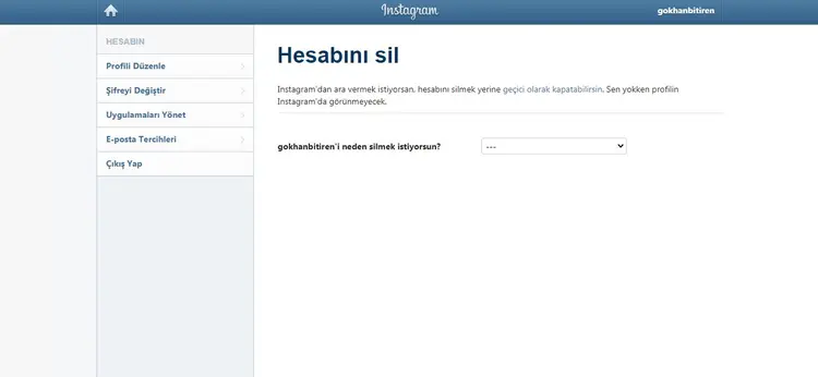 Instagram hesap dondurma silme