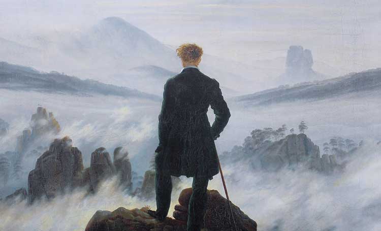 Der Wanderer über dem Nebelmeer Bulutların Üzerinde Yolculuk Sis Denizinde Amaçsızca Dolaşan Adam Caspar David Friedrich dünyanın en ünlü tabloları listelist