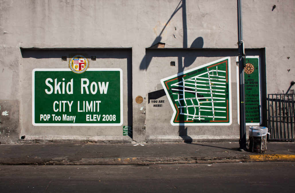 Skid Row City Limits Mural şehrin sınırları duvar resmi