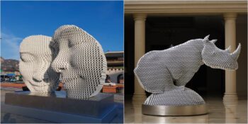 Metal Boruları Kullanarak 3 Boyutlu Heykeller Tasarlayan Sanatçı Yi Chul Hee