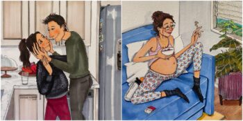 Hamileliğini Birbirinden Sevimli Çizimlerle Ölümsüzleştiren Amanda Oleander