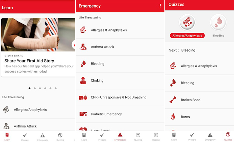 First Aid American Red Cross telefon sağlık uygulamaları listelist
