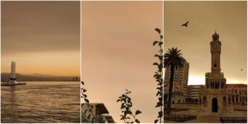 İzmir’de Gökyüzünü Kaplayan Kızıllık Sosyal Medyanın Gündeminde