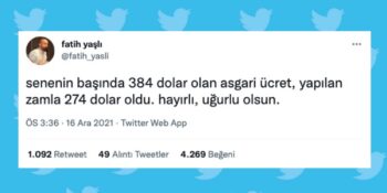 2022 Asgari Ücret Zammı Açıklamasının Ardından Gelen Sosyal Medya Tepkileri