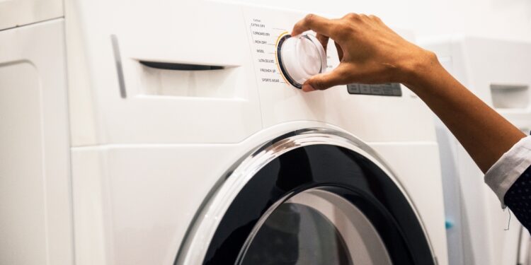 Indian woman doing a laundry