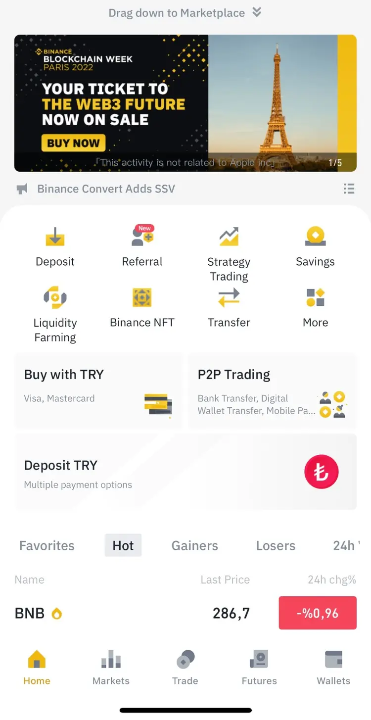 binance'de