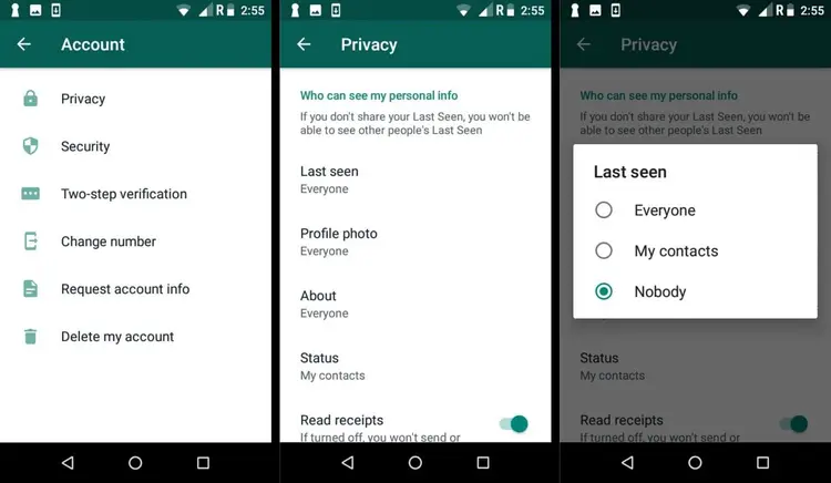 whatsapp gizlilik